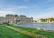 Wien, Schloss Belvedere, Schloss Belvedere in Wien, umgeben von malerischen Gärten.