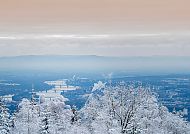 Winterlandschaft am Rhein, Winterliche Rheinlandschaft bei Mainz, idyllisch und verschneit.