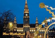 Wiener Christkindlmarkt, Wiener Christkindlmarkt vor dem festlich beleuchteten Rathaus.